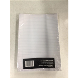 OLYMPIC A4 EXAM FOLDER  16 PAGE 8MM RULED STAPLES PACK OF 50