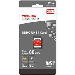 Toshiba 32GB SDHC Memory Card UHS-1 Class 10  