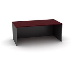 OM Melamine Straight Desk Full Modesty Panel 1800Wx900mmD Redwood Top Charcoal Base