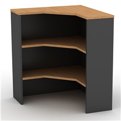 OM Classic Corner Hutch 1080Hx900Wx900Wx325mmD 2 Shelves Beech and Charcoal