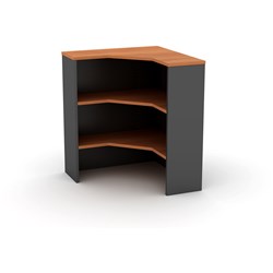 OM Classic Corner Hutch 1080Hx900Wx900Wx325mmD 2 Shelves Cherry and Charcoal