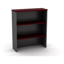 Om Melamine Desk Hutch 1080Hx900Wx325mmD 4 Shelf Redwood Charcoal