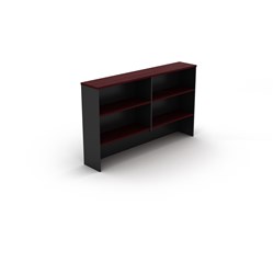 Om Melamine Desk Hutch 1080Hx1800Wx325mmD 4 Shelf Redwood Charcoal