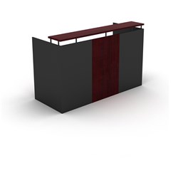 Om Melamine Reception Counter Desk 1100Hx1800Wx750mmD Redwood Charcoal