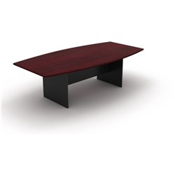 Om Boardroom Table Base 720Hx2400Wx1200mmD Boat Shape Top Redwood Charcoal