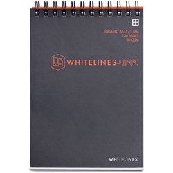 Whitelines Book Spiral A6 8mm Ruled 80gsm 140 Page Top Bound  