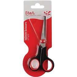 Stat Scissors Soft Grip 140mm Black & Red  