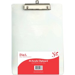 Stat Clipboard A4 Acrylic Clear 