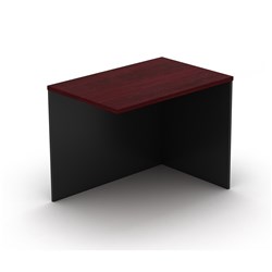 Om Melamine Reception Desk Return 720Hx900Wx600mmD Full Modesty Redwood/Charcoal