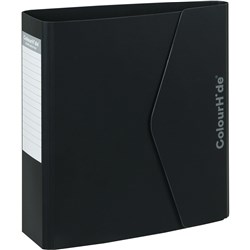 Colourhide Lever Arch Binder A4 70mm Plastic Velcro Closure Black