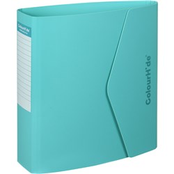 Colourhide Lever Arch Binder A4 70mm Plastic Velcro Closure Aqua