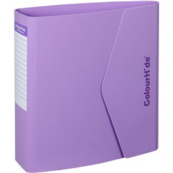 Colourhide Lever Arch Binder A4 70mm Plastic Velcro Closure Purple