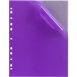 Marbig Soft Touch Display Book A4 10 Pocket Punched 11 Binder Holes Purple