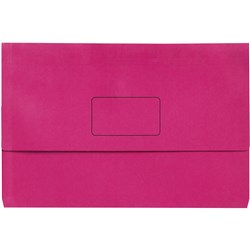 Marbig Slimpick Document Wallet A3 Manilla 30mm Gusset Pink