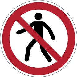 Durable Floor Safety Sign 430mm Pedestrians Prohibited Red