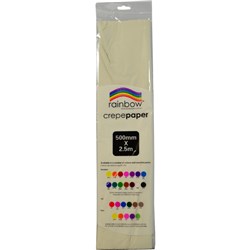 RAINBOW CREPE PAPER 500mm x 2.5m White