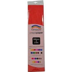 RAINBOW CREPE PAPER 500mm x 2.5m Red