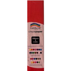 RAINBOW CREPE PAPER 500mm x 2.5m Red