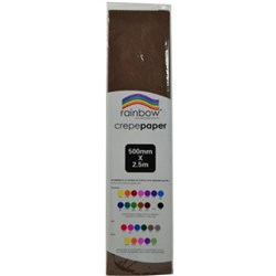 RAINBOW CREPE PAPER 500mm x 2.5m Dark Brown