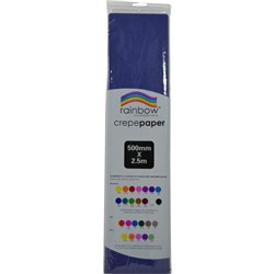 RAINBOW CREPE PAPER 500mm x 2.5m Dark  Blue