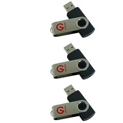 Shintaro 16GB Rotating Pocket Disk USB2.0 Pack Of 3 Black 