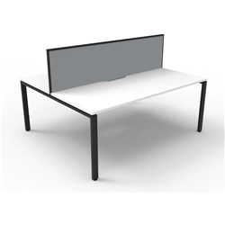 Rapidline Deluxe Infinity Desk Profile Leg Two Sided + Screen 2 Person 1200mmW White/Black