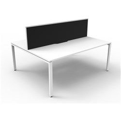 Rapidline Deluxe Infinity Desk Profile Leg Two Sided + Screen 2 Person 1200mmW White/White