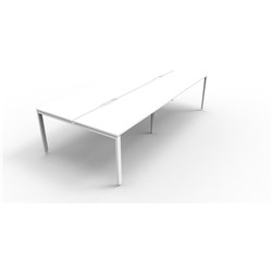 Profile Workstation 4 Person White No Screen 1500Wx700D White Top with Rear Scallop