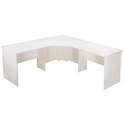 Corner Workstation 3 Piece 1800W x 1800W x 700D x 730mmH NW with White Frame