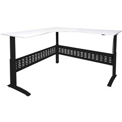 Electric Sit Stand Corner Workstation 1500Wx1500Wx700Dx 1205mmH NW with Black Frame