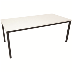 Steel Frame Education Table 1200Wx600mmD with 40mm Black Tube Frame and Grey Top