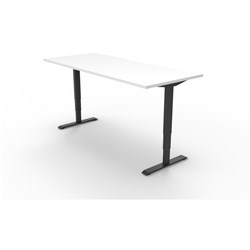 Boost Electric Height Adjustable Desk 1500Wx700D White Top Black Frame