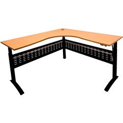 Rapidline Electric Workstation Cnr 1800Wx1200Wx685-1205mmH Beech with Black