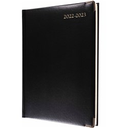 Collins Financial Year Diary Quarto Classic Day to Page Black