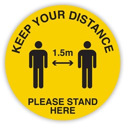 Durus Health And Safety Sign Floor Sign Social Distance 1.5m Yellow and Black