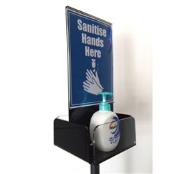 Deflecto Hand Sanitiser Stand Double Side Display A4 Black