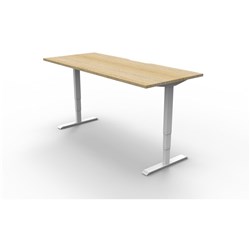 Boost Electric Height Adjustable Desk 1500Wx700D Oak Top White Frame