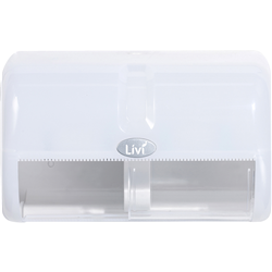 Livi Side By Side Toilet Roll Dispenser Double White 5506