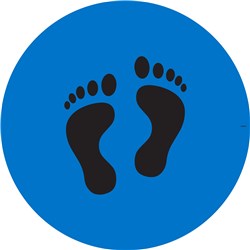 Brady Floor Marker Stand Here Footprints Pictogram 300mm Diameter Blue/Black