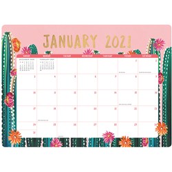 Orange Circle Desk Blotter Month To View 343x476mm Decorative Botanicals