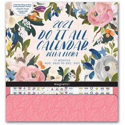 Orange Circle Wall Calendar Month To View 305x328mm Do it All Bella Flora