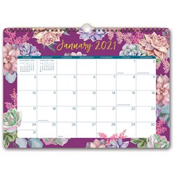 Orange Circle Calendar Month To View 251x348mm Deluxe Succulent Garden
