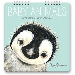 Orange Circle Calendar Month To View 168x178mm Studio Redux Baby Animals
