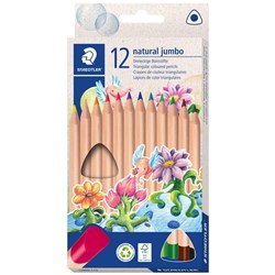 Staedtler Natural Jumbo Coloured Pencils Triangular Assorted Pack of 12