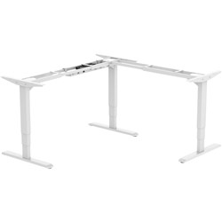 Ergovida Electric Height Adjustable White Corner Desk Frame Only Suits Corner Tops