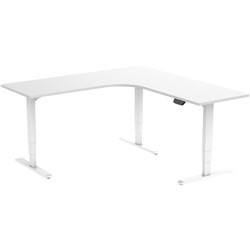 Ergovida Electric Height Adjustable Corner Desk White Frame White Top 1800Wx750mmD