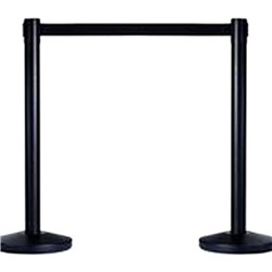 Visionchart Retracta Q Barrier Stand Black With 2m Retractable Black Belt