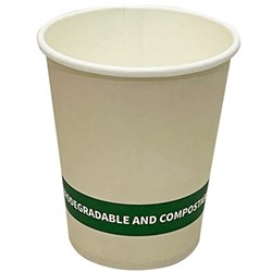 Earth Recyclable Single Wall Paper Cup 8oz Carton of 1000 White