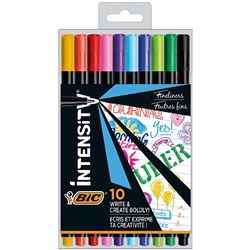 BIC Intensity Fineliner Pen Assorted Colours Pack of 10
