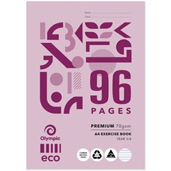 Olympic Eco Exercise Book EY39P A4 Ruled Year 3/4 96 Pages Pack of 10